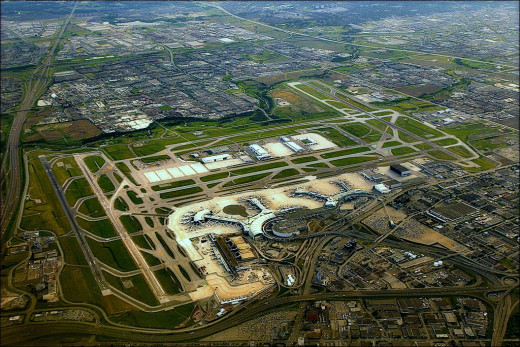 An aerial view of Toronto Pearson Airport