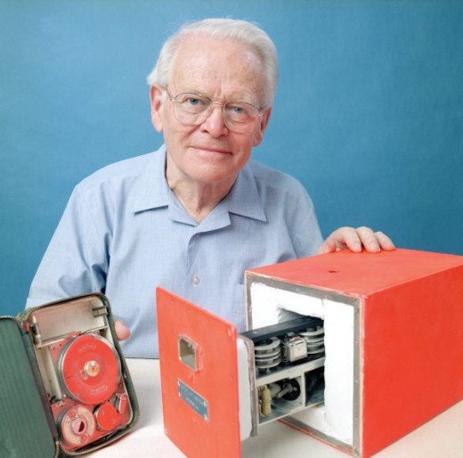 The inventor, Dr. Dave Warren with the prototype of the Black box
