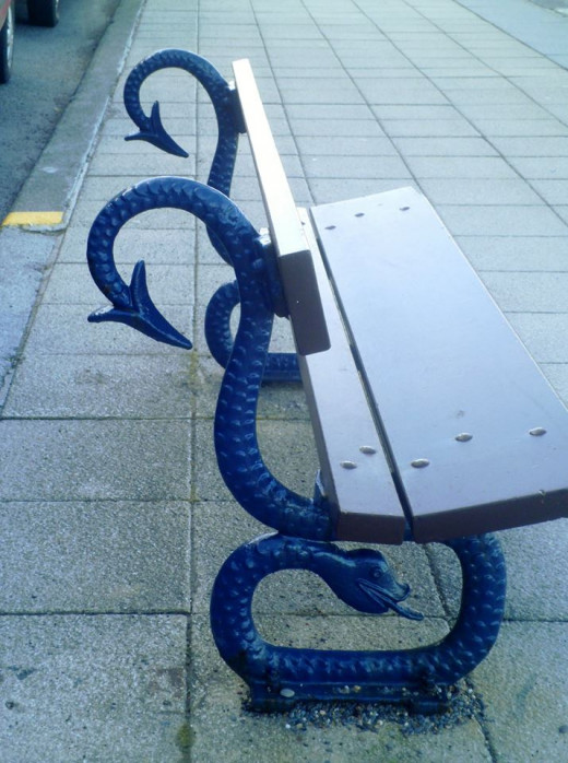 These beautifully created seats on the promenade.
