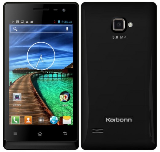 Front and rear of the Karbonn A12+