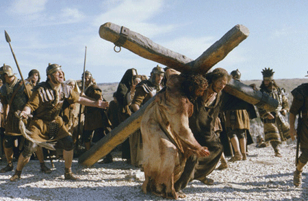 Christ going to be crucified 