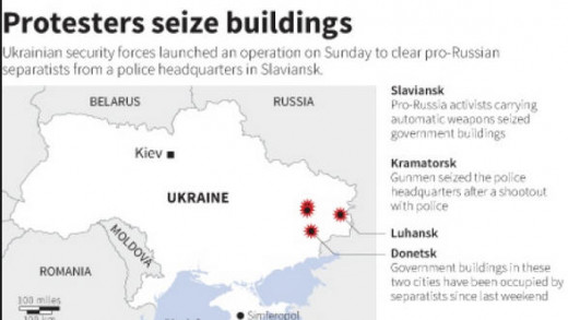 Pro-Russian Ukrainians seize buildings