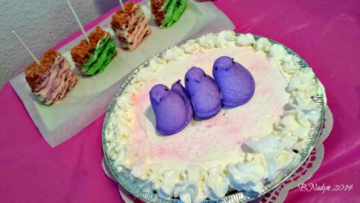 A quick dessert for Easter -kids will enjoy eating it even more when they cut into this and discover a rainbow inside!