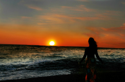 Sunset and reflection
