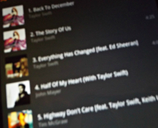 My secret collection of downloaded Taylor Swift songs.