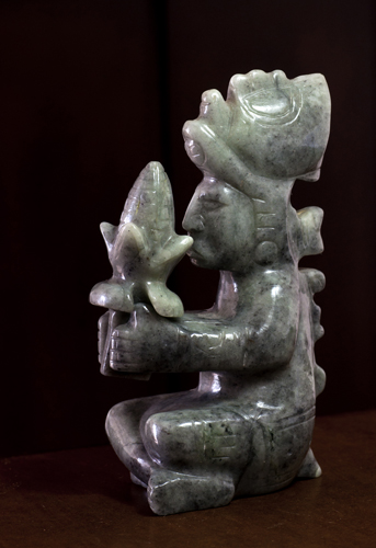 Jade carving of the Mayan Maiz God