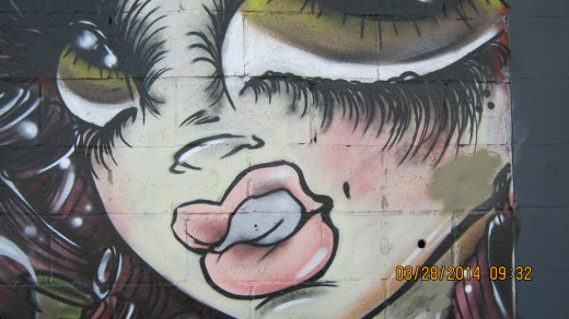 Close-up of a mural in Culver City, CA.