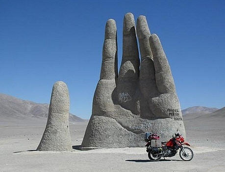 A cool sculpture in the desert.