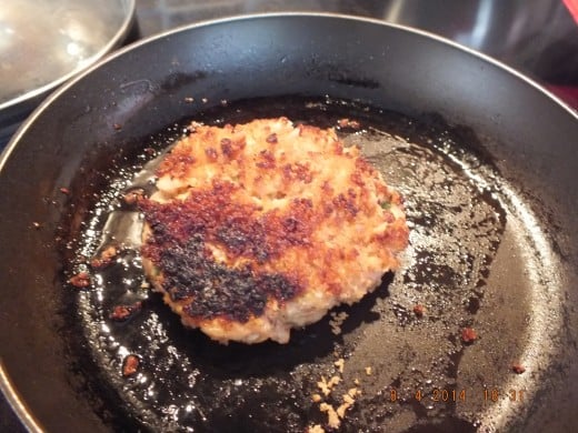 These patties cooked fairly fast, about 4 minutes a side on medium heat.