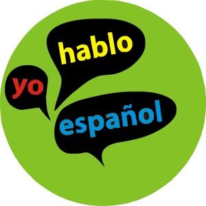 Says, " I speak Spanish"