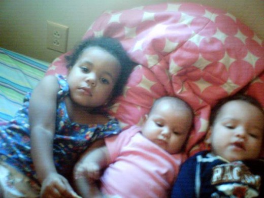 First picture of all three of the children together L to R: Anaya, Layla, Ayden