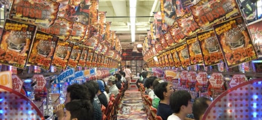 A common site in a Pachinko parlor