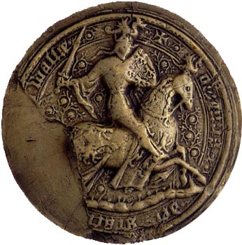 The Royal Seal of Owain Glyndwr dating from the early 15th century- the time when he briefly ruled as the Prince of Wales