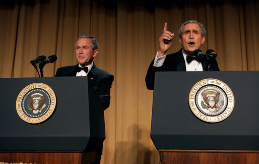 President George Bush & comedian Steve Bridges @ 2006 White House Correspendents Dinner.