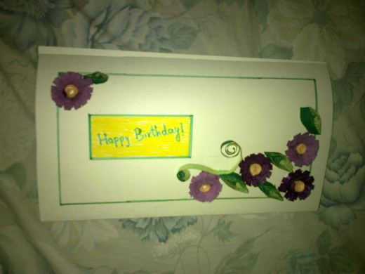 Quill  Flower Card