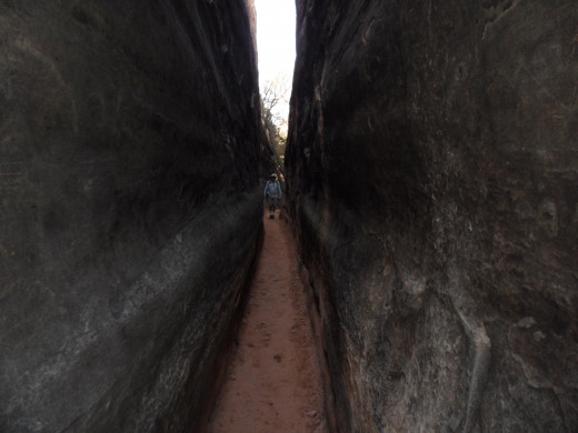 Narrow passage-way