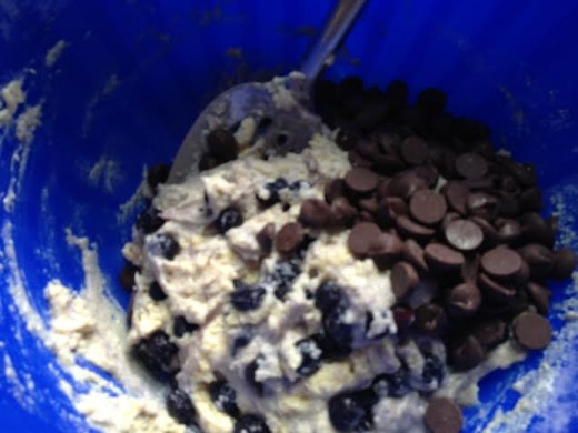 Add 1 cup of chocolate chips and gently fold the chips into the batter.