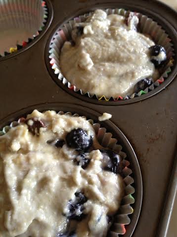 Fill the muffin cups to the top.  Bake at 425 degrees for 20 to 25 minutes until done.