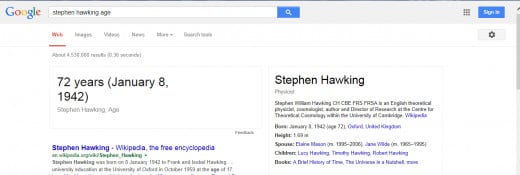 What is Stephen Hawking's age? There you go! 