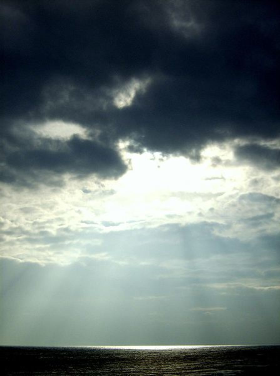 Sun's rays through clouds