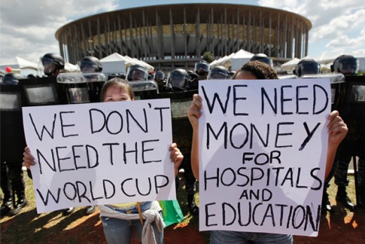 Not everyone is happy about the World Cup coming to Brazil