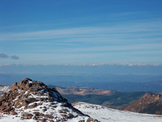 Continental Divide as seen from the Pikes Peak Summit.