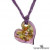 Lavender Murano glass gold heart crafted by Venetiaurum