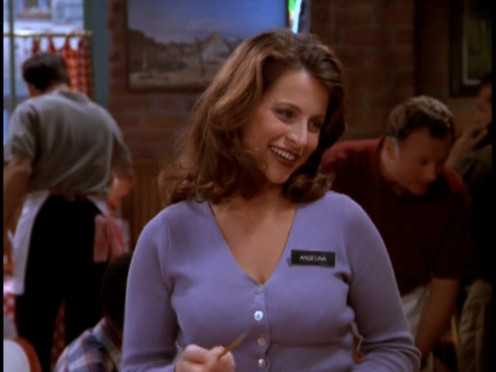 Sometimes a more mature server will come by and cheer the guy up by asking him basic questions he can handle, which he does. In the USA she'll LOVE his accent. In the EU she's practicing her American dialect comprehension.