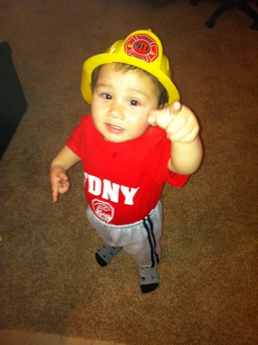 In his mind he is truly a fireman and that is good because firemen are heroes.