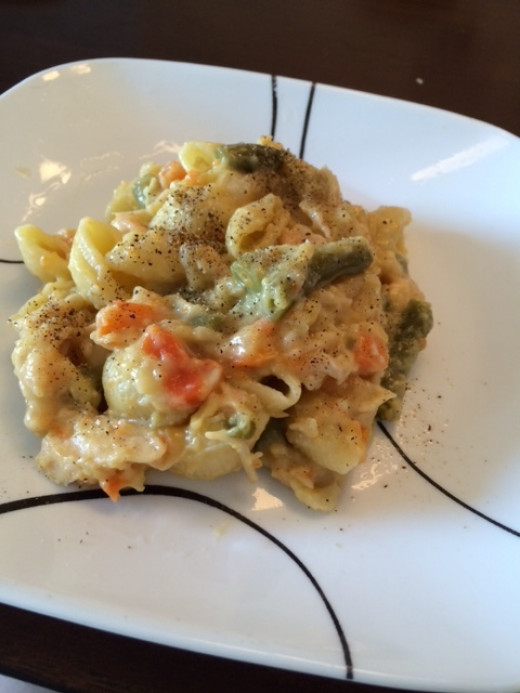 Cheap Easy Stovetop Dinner Idea Chicken Pot Pie with Noodles