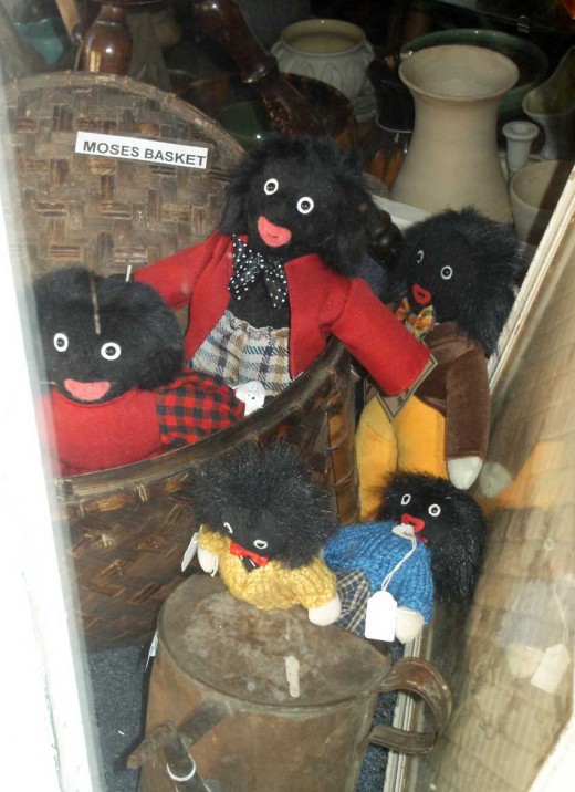 An ironic collection of Gollys in Stanley.
