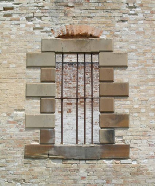 Golden sandstone, Iron bars. Port Arthur