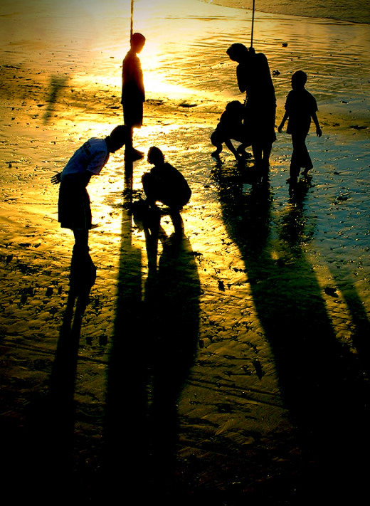 Children play sunset football. Photographer from Utrecht, The Netherlands