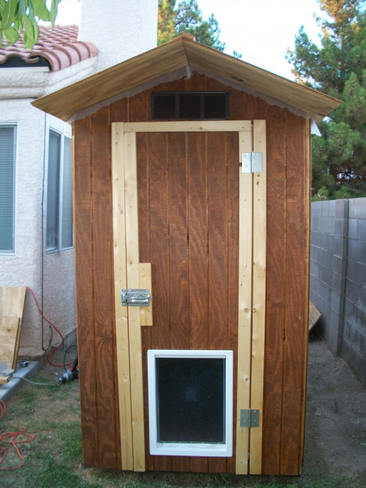 A short piece of extra trim was installed for mounting the door latch. 
