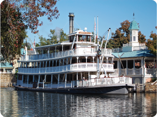 Working Liberty Belle Steamboat ferries guests around Tom Sawyer Island.
