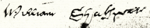 William Shakespeare's signature often varied; here is one example.