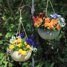 Hanging baskets make a nice colorful addition to any garden.
