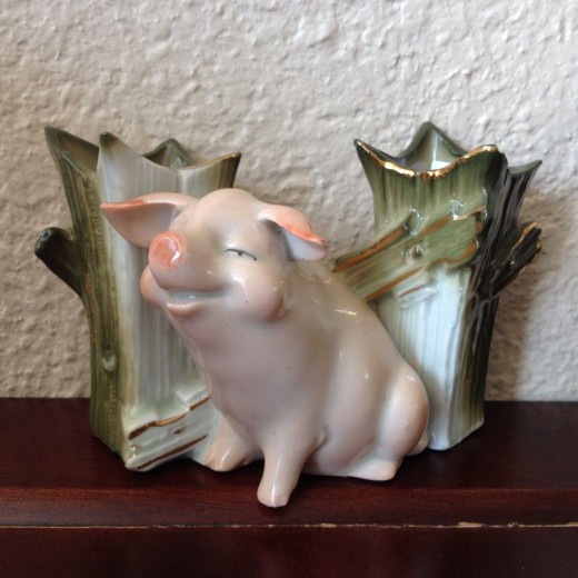 This pig sitting in front of a fence sold for $51 on ebay. Rare.