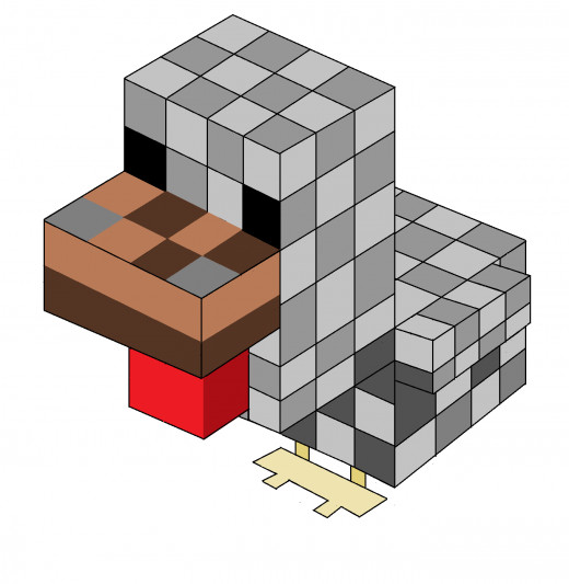 This is my rendition of the Minecraft Chicken. It sorta looks like it.