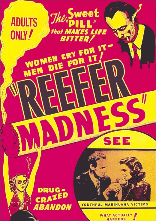 Original cover for the famous movie "Reefer Madness", that was a part of the anti-marijuana campaign.