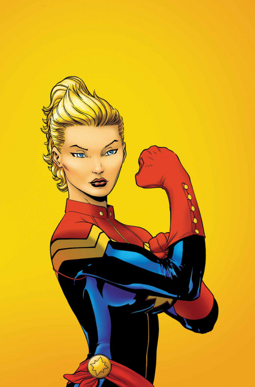 Carol Danvers, a.k.a. Captain Marvel, suiting up for another wild adventure.