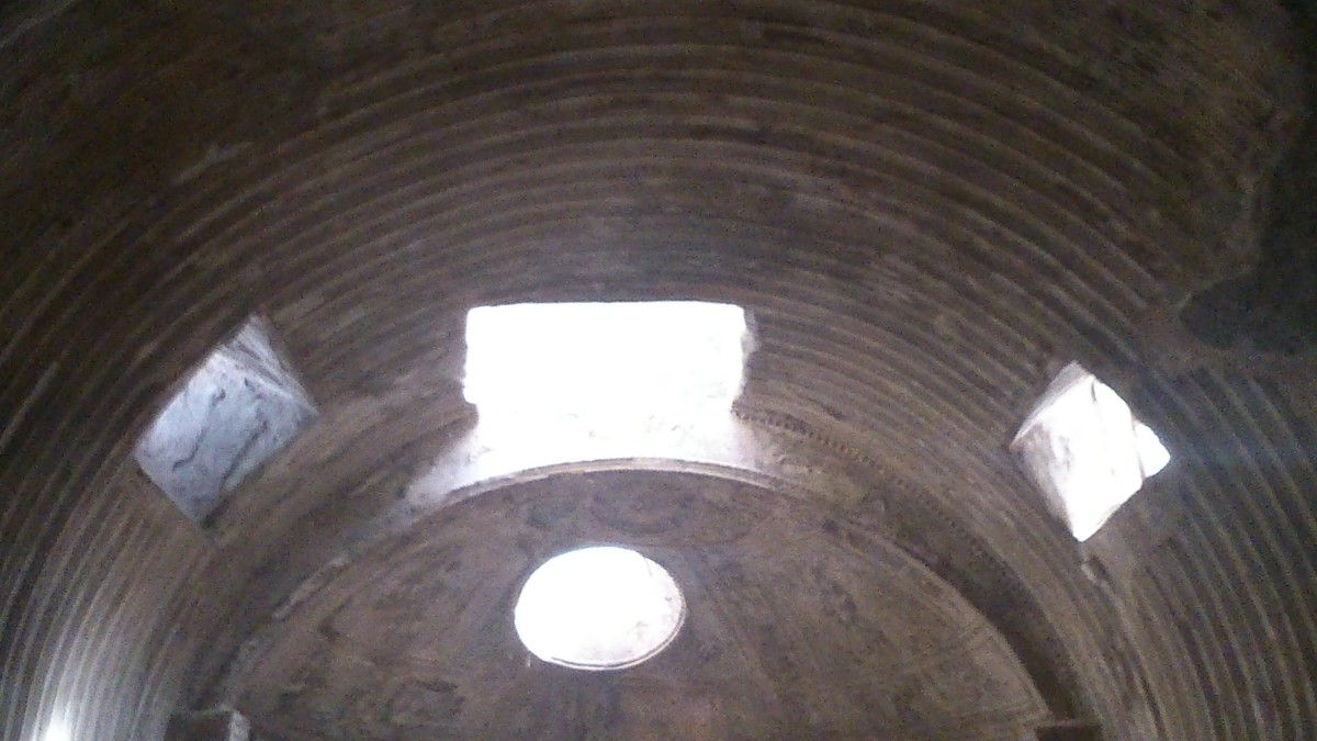 Looking up to the roof in Pompeii - I think this was in the public baths