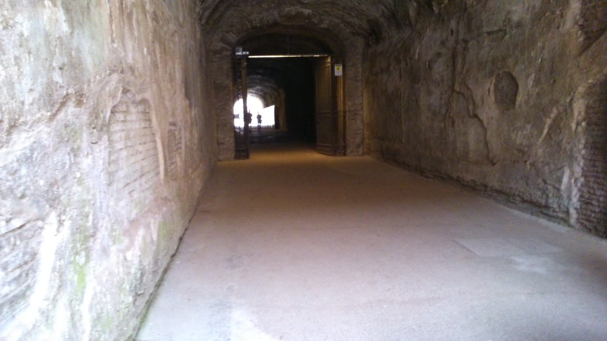 Inside an ancient tunnel at the Forum