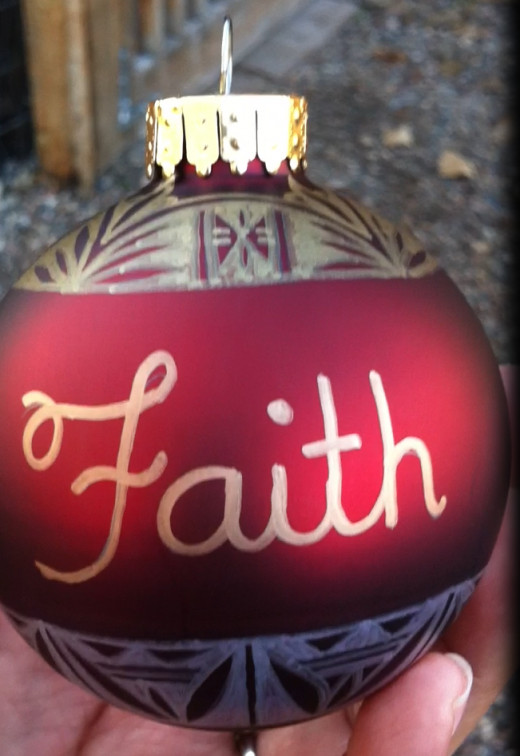 Christmas ornament decorated with metallic Sharpie markers.