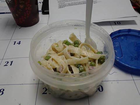 Fettucini with diced ham and peas, simple and tasty makes a heavenly left-over without repurposing!