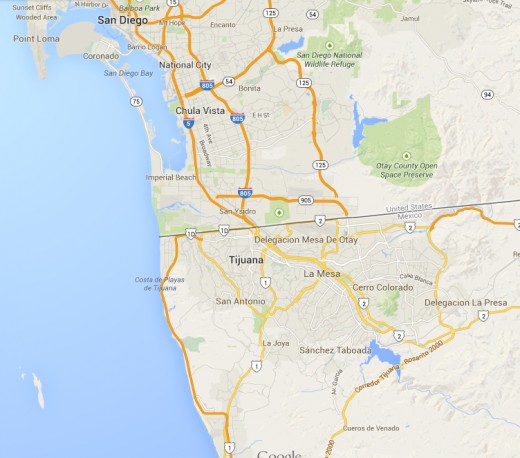Tijuana, Mexico is approximately 24.8 mi. from San Diego, CA.