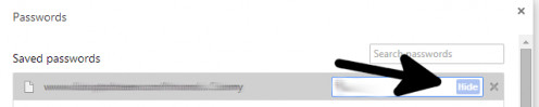 Notice the "Hide" button