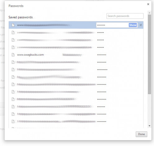 Highlight for "show" button, click Show