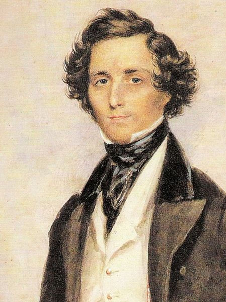 A watercolor painting of Felix Mendelssohn