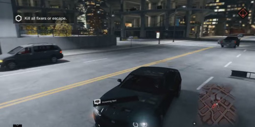 Aiden flees from trouble by car in The Rat's Lair mission of Watch_Dogs.